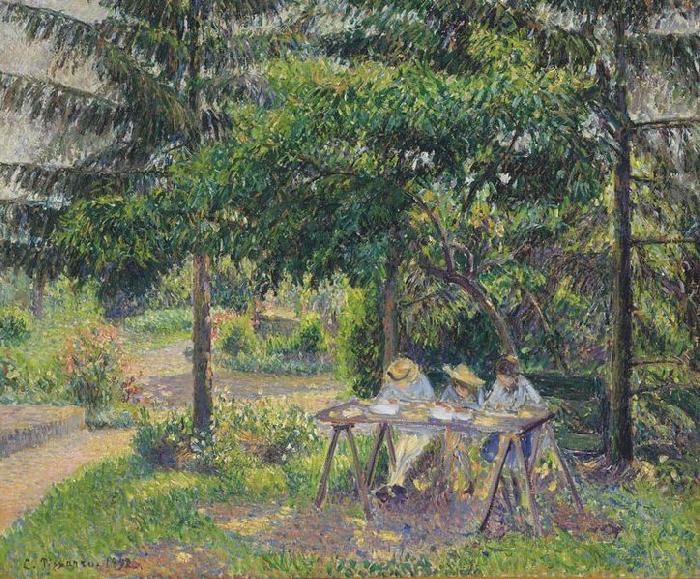 Camille Pissarro Enfants attabl dans le jardin Eragny Sweden oil painting art